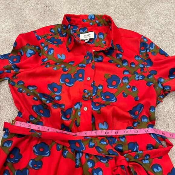NWT J Crew Collection Womens Long Sleeve‎ Red Dress with Floral Pattern Sz 6 - Picture 11 of 11